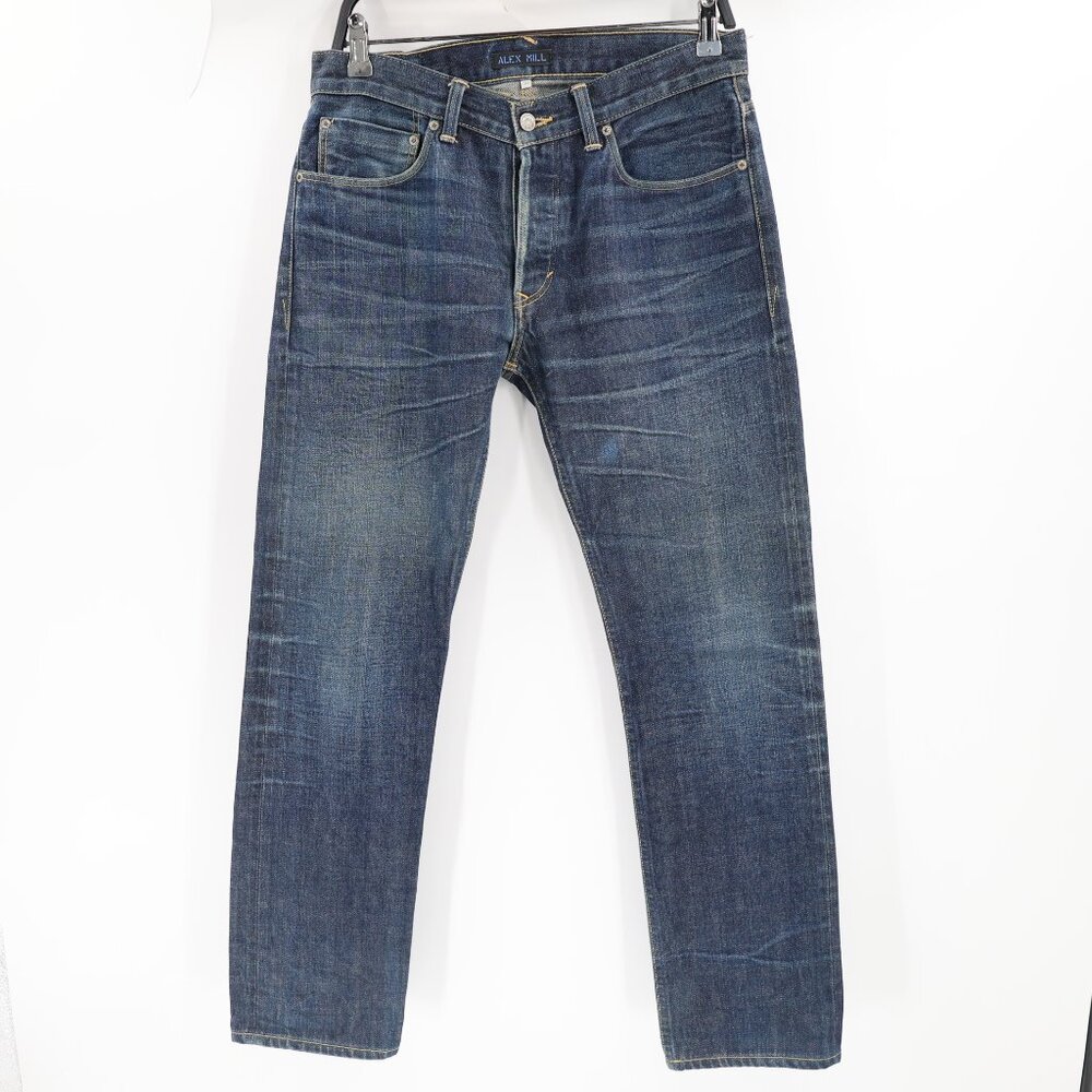 Alex Mill jeans Mens 30 L30 Selvedge Denim Straight Leg Made In USA dark wash